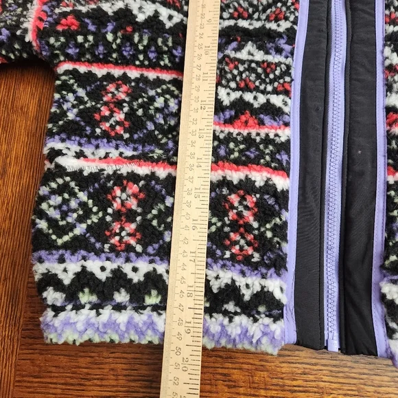 DSG Cozy Fleece Full Zip Jacket Funky Fair Isle Pattern Girls Medium (10-12) NWT - Picture 14 of 14